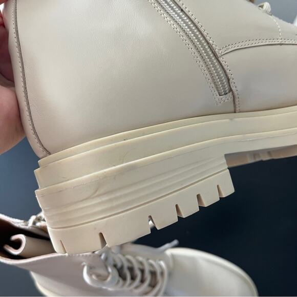 NWT Tony Bianco Lug Sole Lace Up Boots Cream - Picture 12 of 12